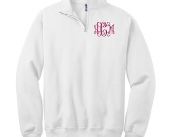 On Sale. Monogrammed Quarter Zip Pullover. Monogram Quarter Zip Sweatshirt. Cadet Collar Sweatshirt. 995MR