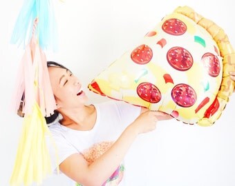 Pizza Balloon - mylar jumbo foil pizza - pizza party decoration