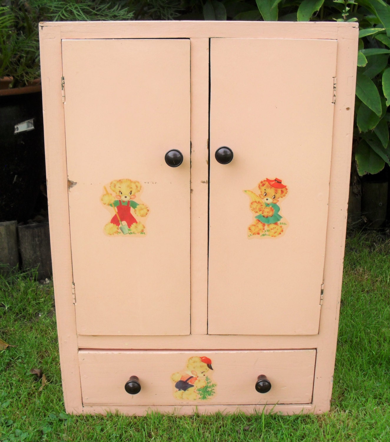 wooden dolls wardrobe