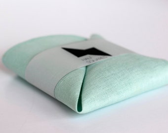 Pocket square mint green - men spring fashion trends - gift idea for him accessory - mint handkerchief - mint pocket square - mint wedding