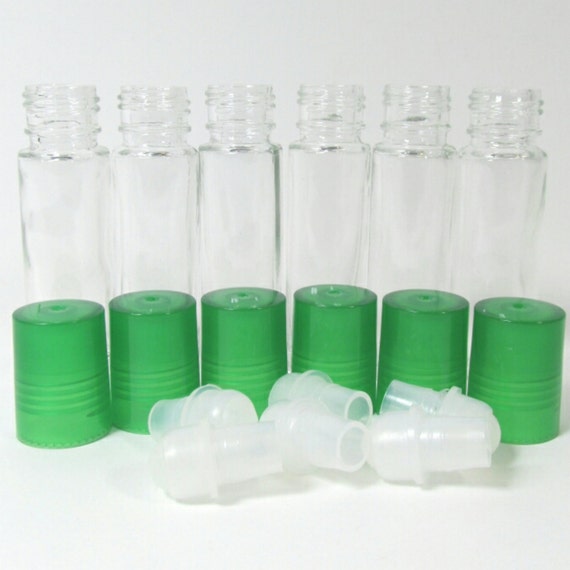 Download Clear Glass Roll-On Bottles GREEN CLEAR CAPS by Warehouse1711