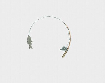 Fishing Frame Monogram Machine Embroidery Design - 1 Size