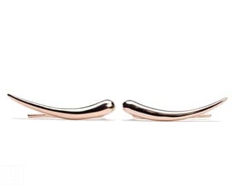 Rose Gold Plated Ear Cuff Moon Shine Ear wrap Pin Earrings Boho Jewelry - FES007