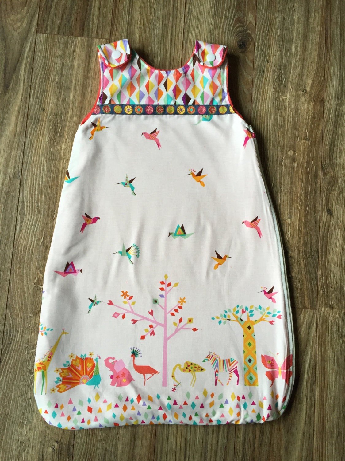 Baby Sleep Sack made with cotton and cuddle fabric. Keep baby