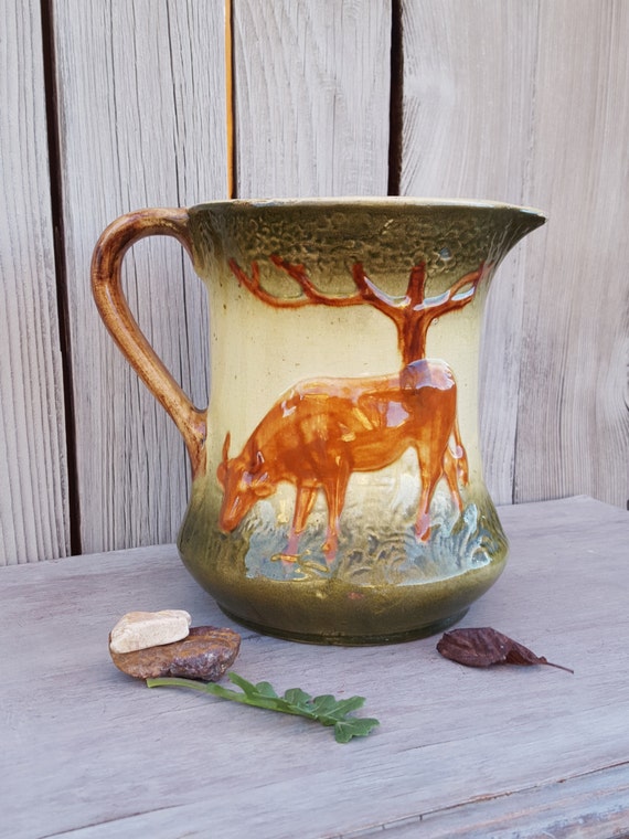 Roseville Yellow Ware Cow Pitcher Pre1916 Roseville Utility