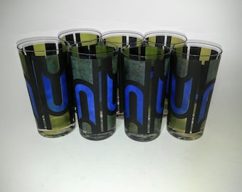 Mid Century Glasses - Retro Barware - Designer Glasses - Georges Briard - Tumbler Glass - Retro Glasses - Vintage Barware - 1960s