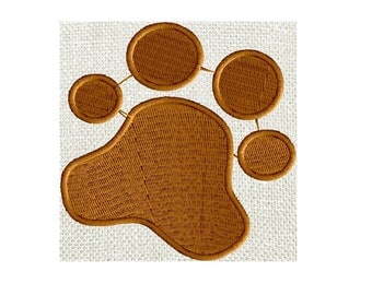 Paw Print Embroidery Design - Font not included - EMBROIDERY DESIGN FILE - Instant download - 2 sizes - Dst Hus Jef Pes Vp3 Exp formats