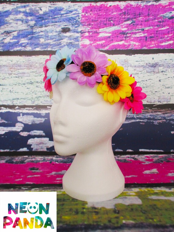 Items similar to Sunflower headdress, rainbow sunflower headdress on Etsy