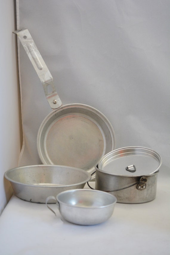 Vintage Girl Scout Mess Kit Girl Scout Mess Kit Aluminum