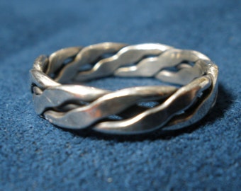 Sterling Silver Three-Wire Braided Ring