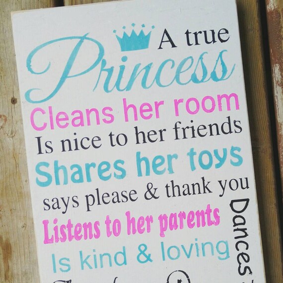 Princess Decor A True Princess princess rules Wooden