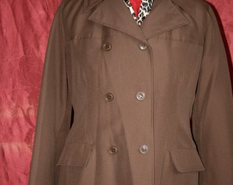 SANRO Melbourne TRENCH COAT 1960's Chocolate brown Size 14AU