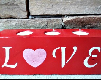 Candle Holders, Wood Candle Holders, Tea Light Candle Holders, Home Decor, Valentines Day Decor, Gifts for Valentines Day, Holiday Decor