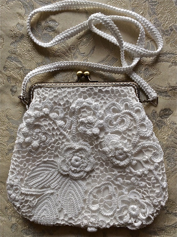 Crochet Clutch Purse Bag. Irish Crochet. Wedding by LuckyMila