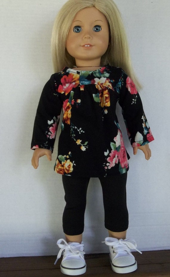 18 inch doll clothes black knit tunic with by GoodGollyMsDolly