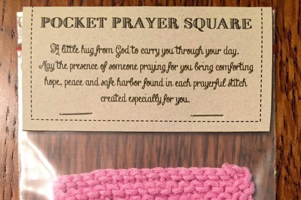 Knit Pocket Prayer Square &amp; Gift Tag Easy Knit by LotOKnots