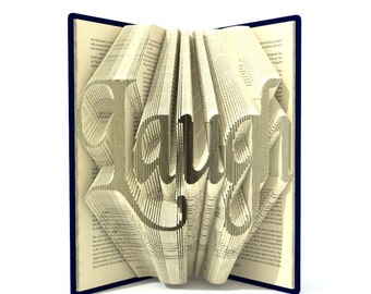 Book folding pattern - LAUGH - 286 folds + Tutorial with Simple pattern - Heart - WO1901