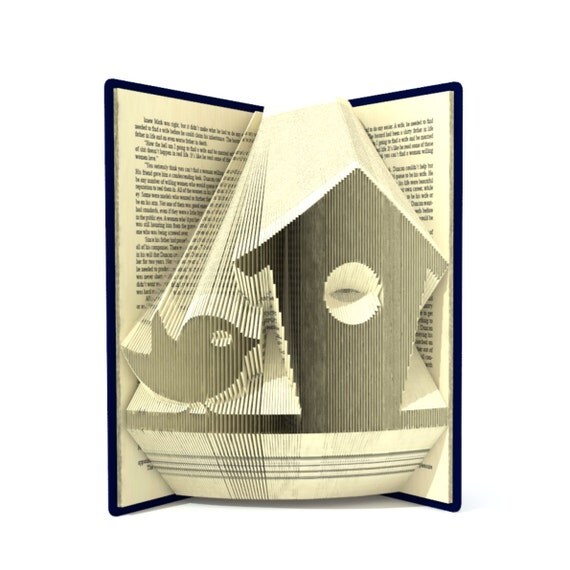 Book folding pattern BIRD and BIRDHOUSE 498 folds