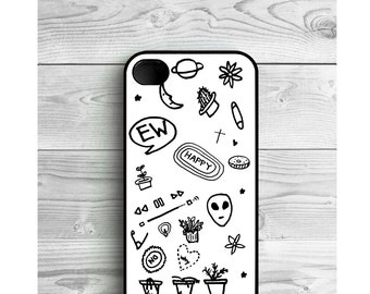 Phone Case Black and White Tumblr For iPhone 4/4S, iPhone 5/5S, iPhone 5c, iPhone 6, iPhone 7, Galaxy S4, S5, S6, S6EDGE, Note3 & Note4