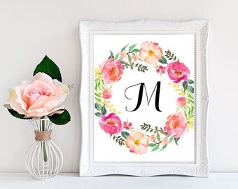 Floral nursery decor, Baby letters for wall, Personalized nursery, Customized gifts for baby, Baby Girl Prints, Hospital Door Hanger Girl