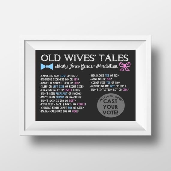 Old Wives' Tales Gender Prediction Pregnancy Chalkboard