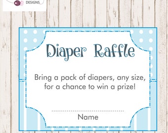 Woodland Diaper Raffles Printable Instant Download Baby