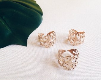 Reign Filigree Rings // Dainty Gold Rings, Stacking Rings, Dainty Stacking Rings, Stackable Rings, Gold Stacking Rings, Jewelry, Boho