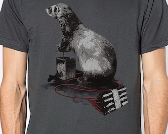 Ferret and dynamite t-shirt - animal t-shirt - graphic t-shirt