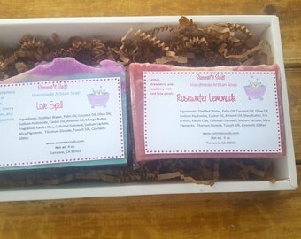 Soap Gift Set, Two Handmade Soaps Gift Set, Cold Process Soap Gift Set