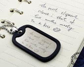 Hand Written Dog Tag, Engraved Words Necklace, Personalized Name Date Pendent, Custom Handwriting Dog Tag, Men Jewelry, Father's Gift