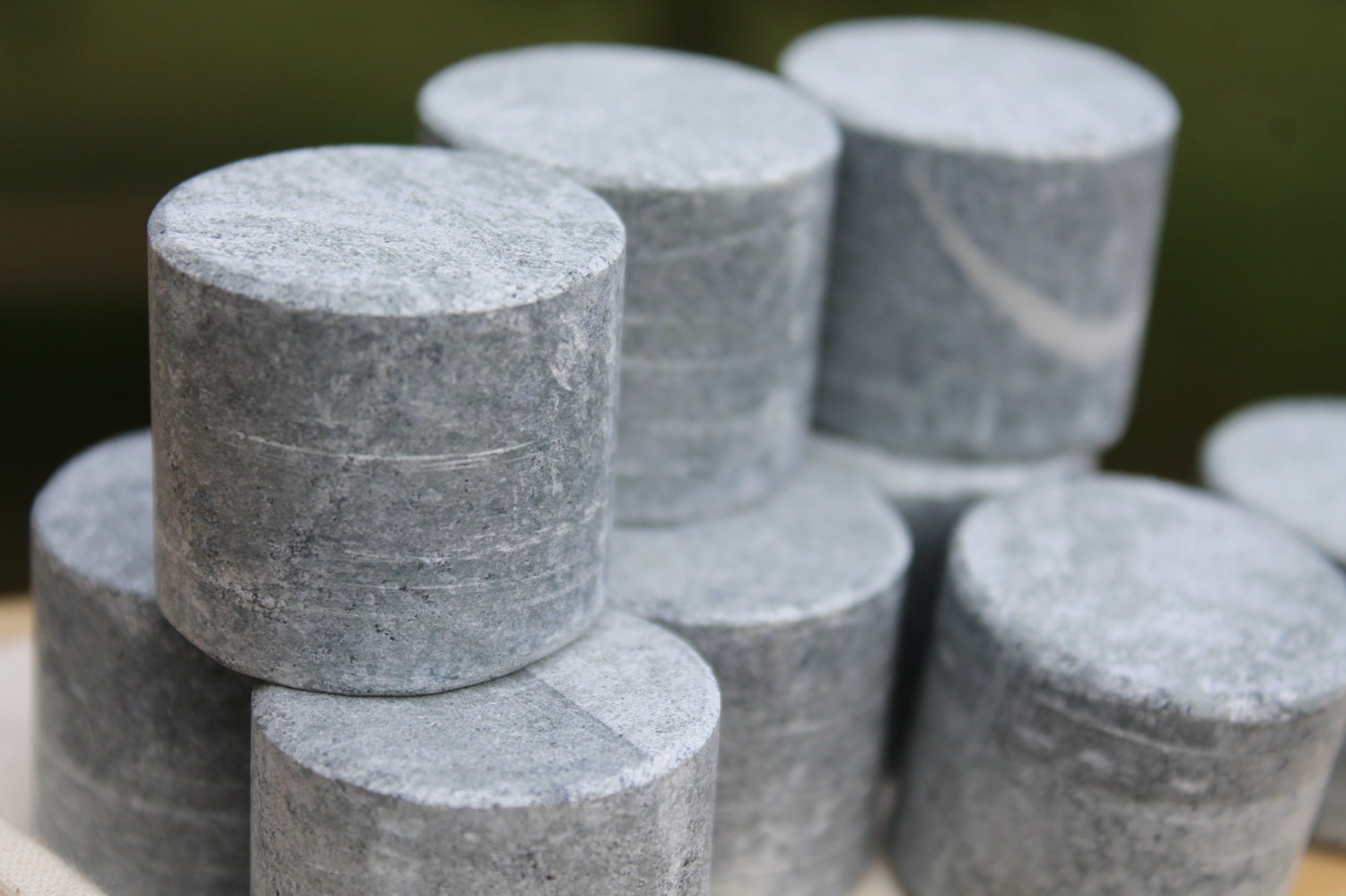 12 Bulk Soapstone Cylinder Cubes Round Whiskey Stones Drink