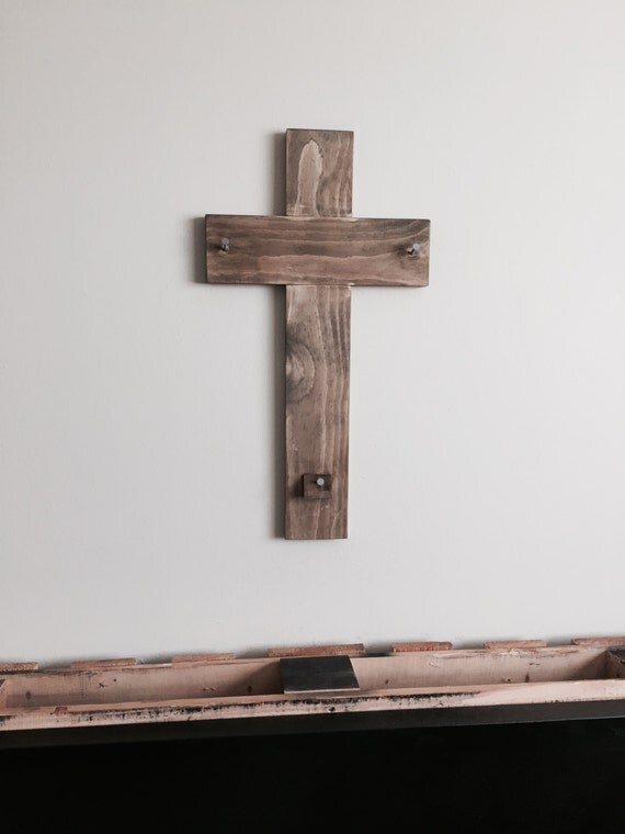 Rustic Wooden Cross with nails