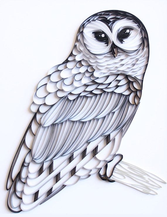 The Barred Owl Unique Paper Quilled Wall Art for Home