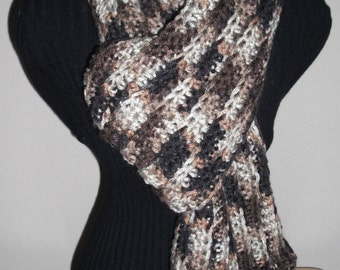 Brown's/Beige's Crochet Scarf, Winter Scarf, Fashion Scarf, Women's Scarf, Crocheted Scarves