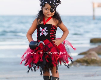 Girls Pirate Costume, Pirate Halloween Costume, Pirate Costume, Toddler Pirate Tutu, Pirate Halloween Tutu, Pirate Birthday Dress