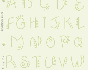 Fancy Free Alphabet Stencil, 8-1/2" x 11"