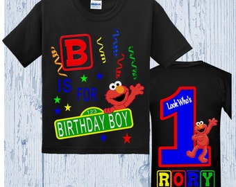 Elmo Birthday Shirt - Elmo Shirt - Front and Back Design