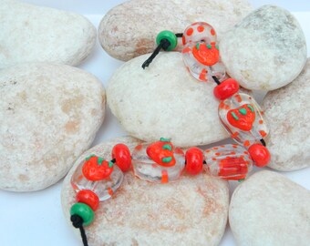 Strawberry Fields Lampwork Bead Set SRA