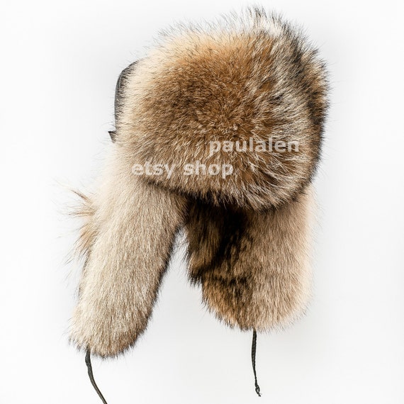 wolf head fur hat