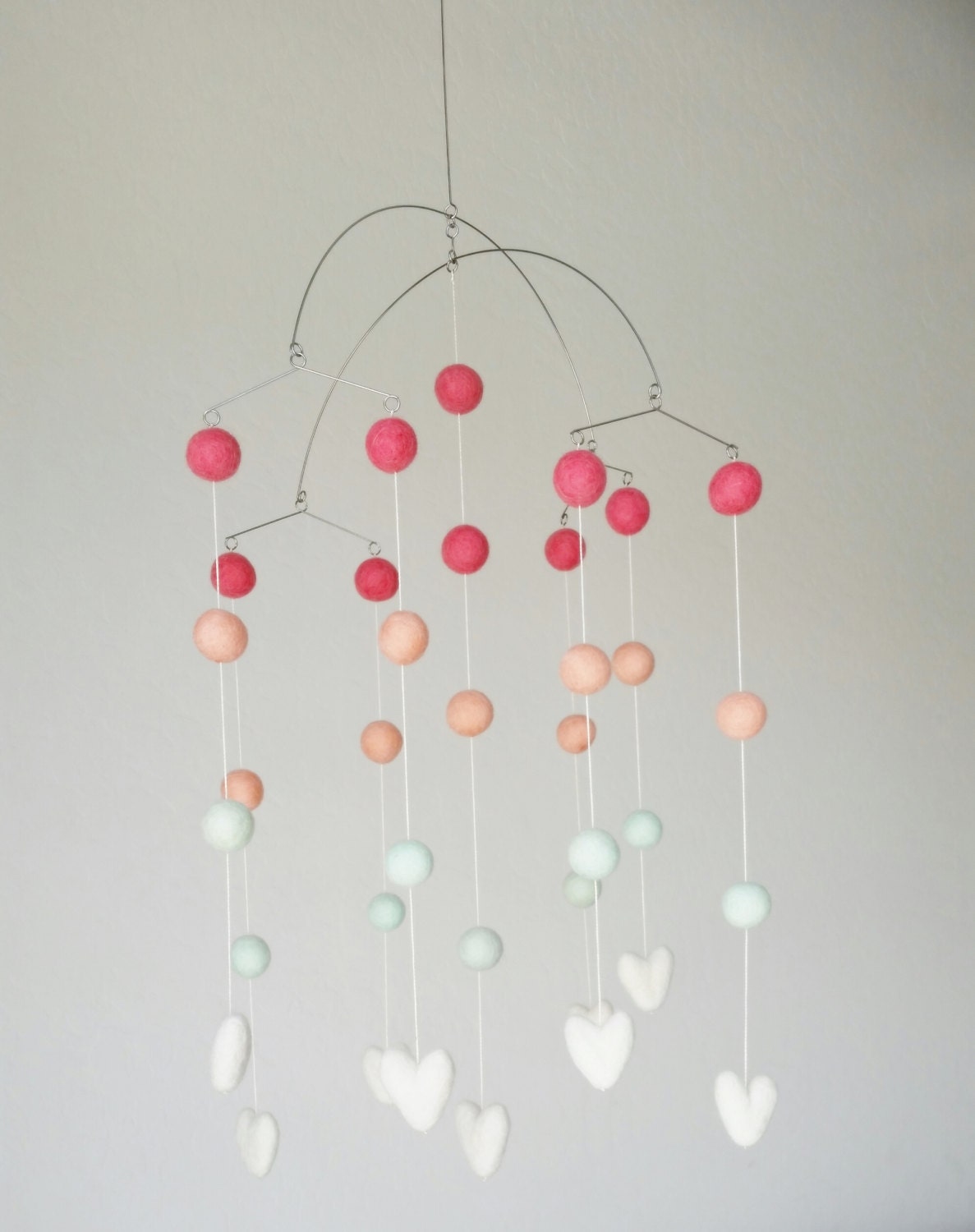 Baby Mobile Modern Mobile In Coral And Mint - baby mobile modern mobile in coral and mint -