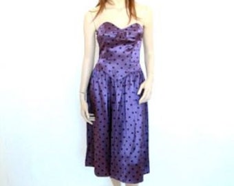 Early 1960's Silk Polka Dot Party Dress