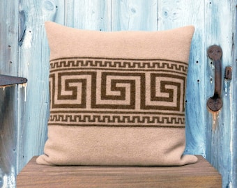 Salvaged Wool Aztec Pillow Cover