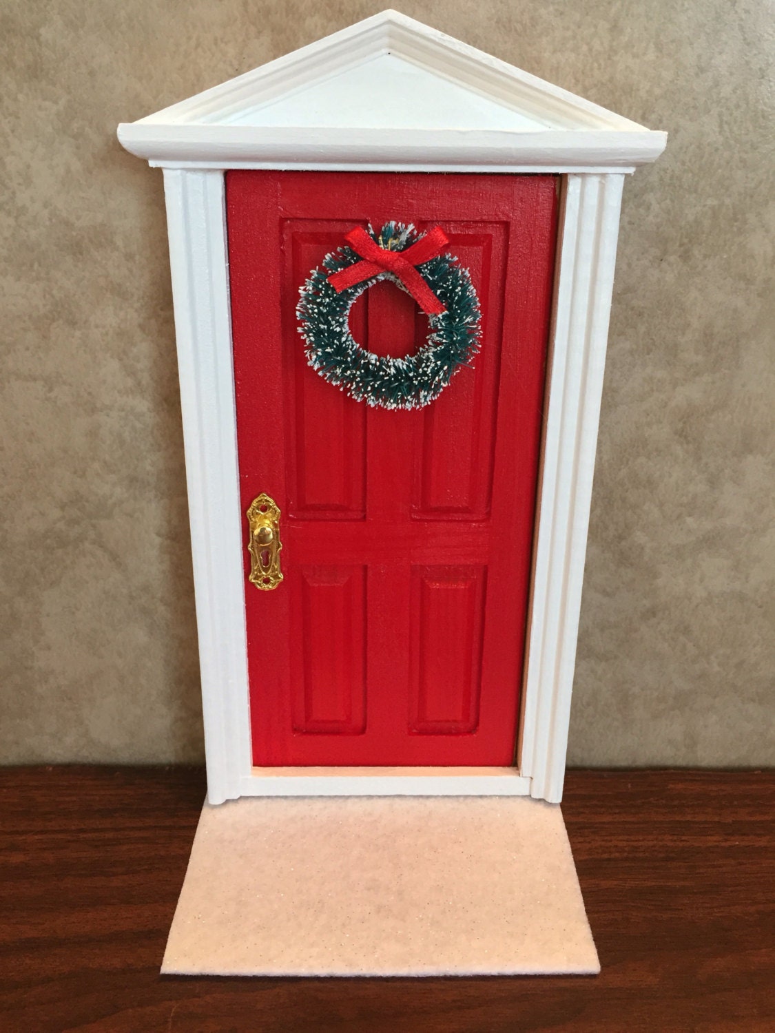 Elf Door Christmas Elf Door / Elf Fairy Door Red Door with