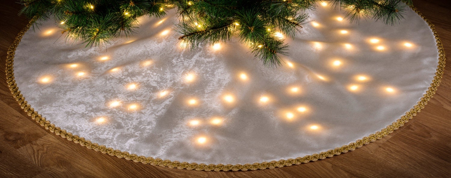 Led Lighted Christmas Holiday Tree Skirt Custom Made