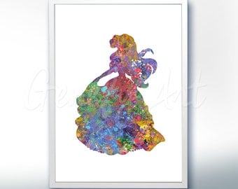 Disney Ariel Little Mermaid Watercolor Poster Print - Wall Decor - Artwork- Watercolor Painting - Watercolor Art - Kids Decor- Nursery Decor