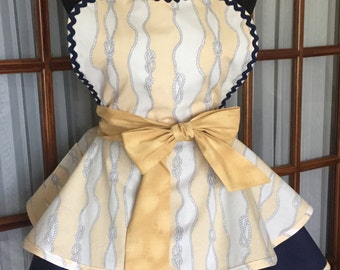 Cabana Sailor's Knot Apron - Sailing Apron - Seaside Apron - 1950s Retro Pin Up Apron