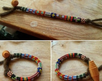 Ndebele beaded/ Tubular herringbone beaded bracelet