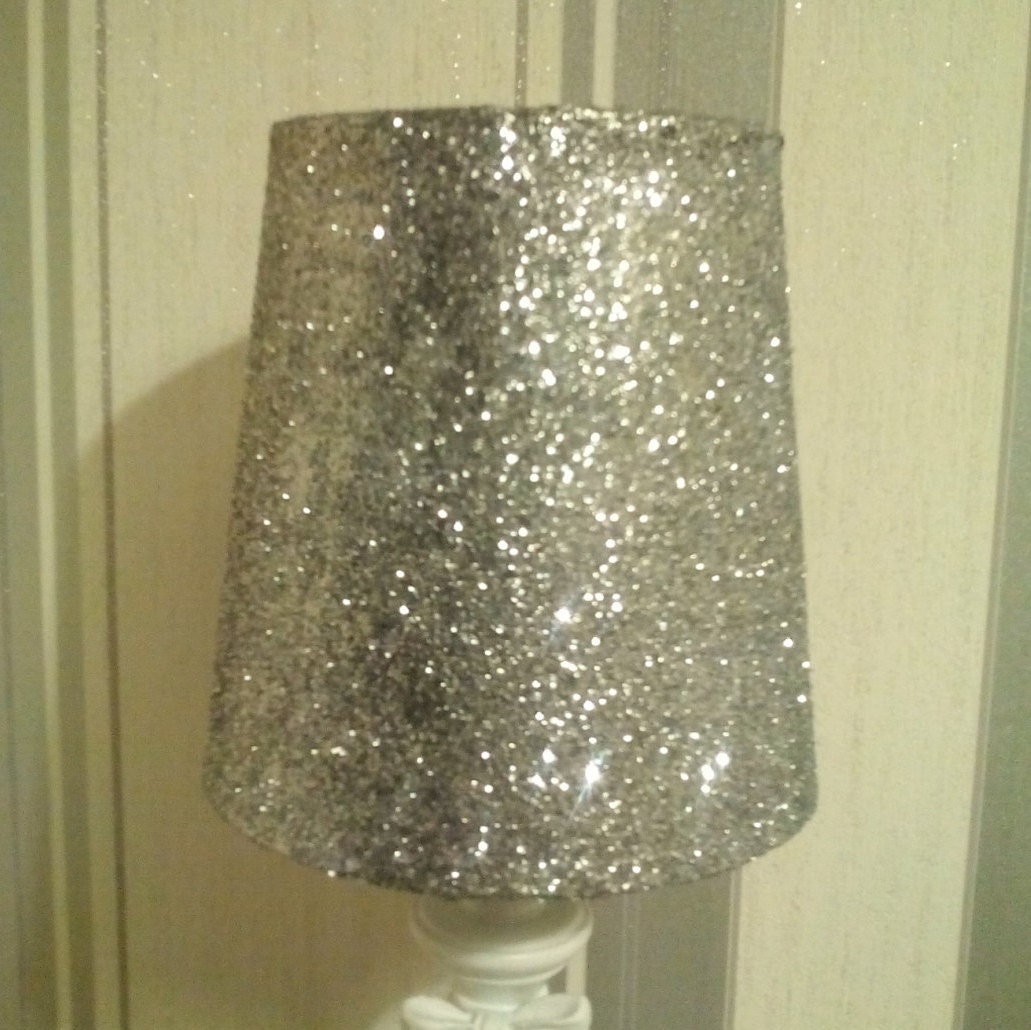 Lamp shade Silver glitter stunning by Homesparkle78 on Etsy