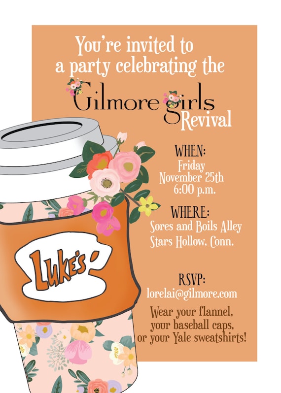 Gilmore Girls Invitation Party Invite