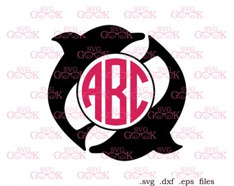 Dolphin SVG cut files, Dolphin Monogram frame svg, cut files for use with Silhouette, Cricut and other Vinyl Cutters, digital cut file